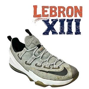 Nike LeBron XIII Low Gray Gold Basketball Shoes Men’s Size 9.5 831925-071